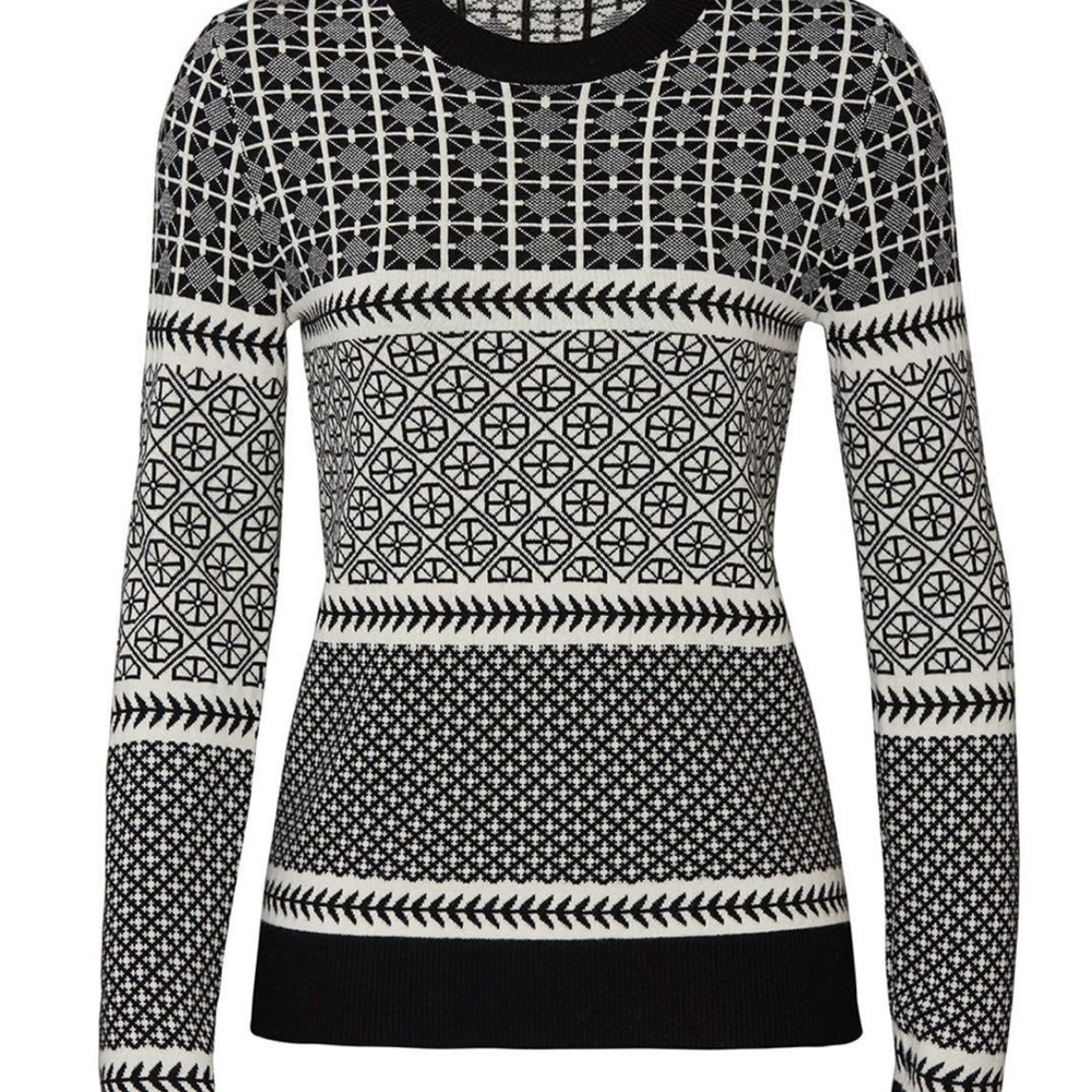 Jason Wu Monochrome Geometric Crew Neck Sweater